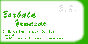 borbala hrncsar business card