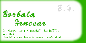 borbala hrncsar business card